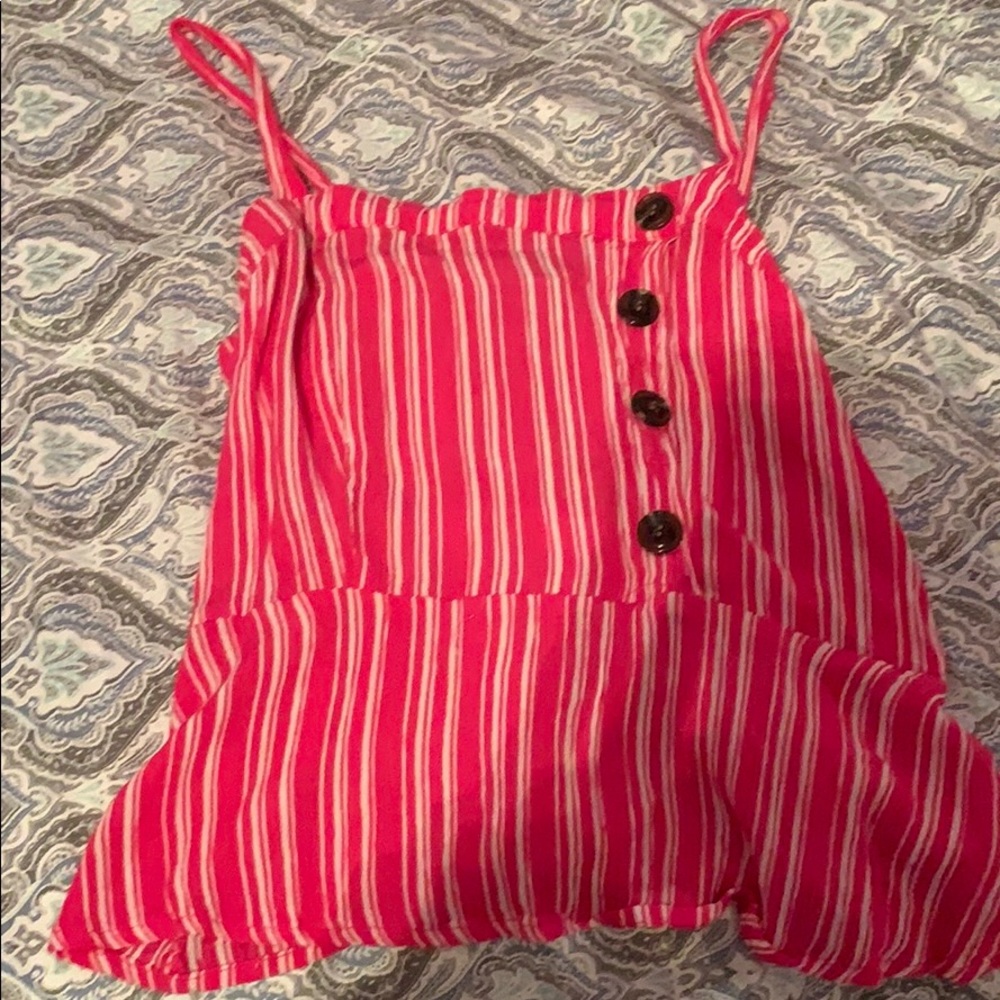 striped pink tank/ flowy top